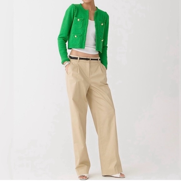 J.Crew Kelly Green  Odette Sweater Lady Jacket in Cotton Blend Boucle.  NWTs - Picture 3 of 6